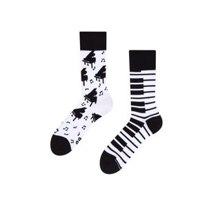 Černo-bílé ponožky Piano