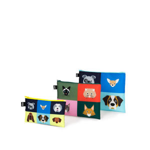 Trojdílná sada kosmetických tašek Loqi Stephen Cheetham Dogs&Cats