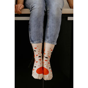 Béžové vzorované ponožky Láska