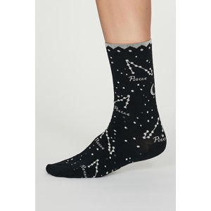 Černé vzorované ponožky Pisces Bamboo Zodiac Star Sign Socks