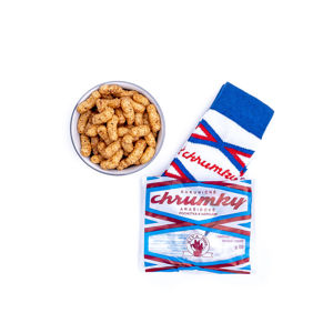 Modro-bílé ponožky Chrumky + arašidové Chrumky