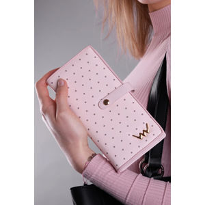 Růžová peněženka s tečkama Cora
