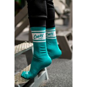 Tyrkysové vysoké sportovní ponožky Crazystep