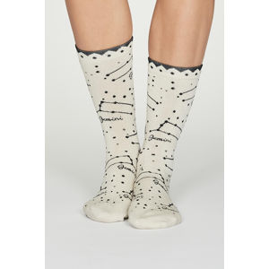 Béžové vzorované ponožky Gemini Bamboo Zodiac Star Sign Socks