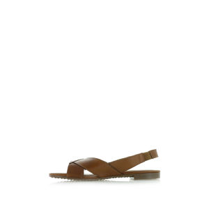 Hnědé kožené sandály 1-28134