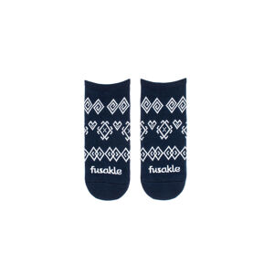 Tmavě modré vzorované kotníkové ponožky Modrotisk Čičmany