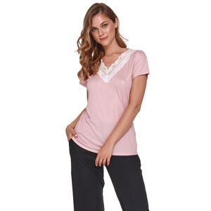 Šedo-růžové pyžamo s krajkou PW4390