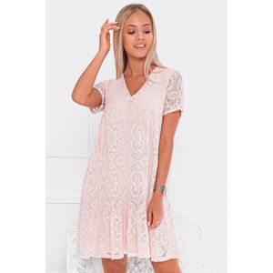Světle růžové krátké šaty DLR024