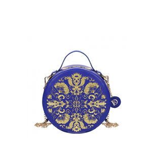 Modro-zlatá vzorovaná kabelka s výšivkou Ela Royal