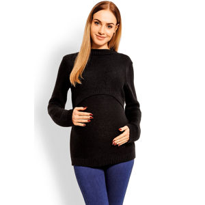 Černý těhotenský pulovr 40001C