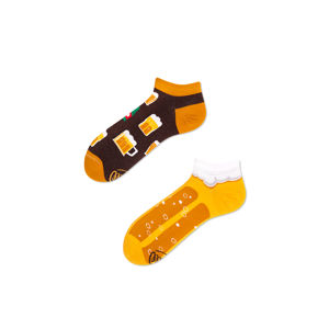 Hnědo-žluté kotníkové ponožky Craft Beer Low