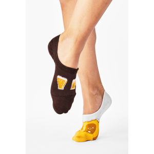 Žluto-hnědé balerínkové ponožky Craft Beer Noshow