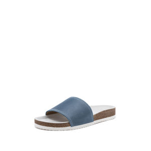 Modro-bílé kožené pantofle 003052W