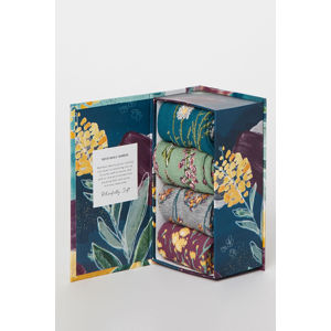 Vícebarevné květované ponožky dárková krabice Garden Flowers Socks Box - 4pack