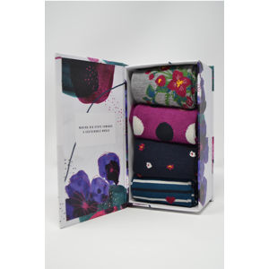 Vícebarevné ponožky v dárkové krabičce Mariot Bamboo Floral & Spot Socks - čtyř balení