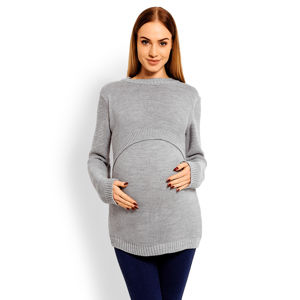 Světle šedý těhotenský pulovr 40001C