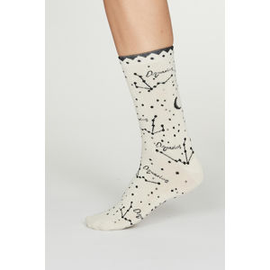Béžové vzorované ponožky Aquarius Bamboo Zodiac Star Sign Socks