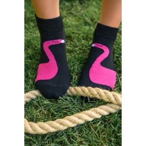 Černo-fuchsiové kotníkové ponožky Plameňák