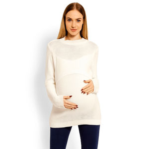 Smetanový těhotenský pulovr 40001C