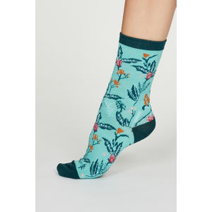 Tyrkysové květované ponožky Margery Flower Socks