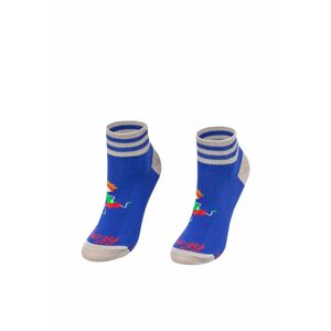 Modré vzorované kotníkové ponožky Běžec