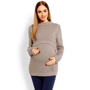 Hnědý těhotenský pulovr 40001C