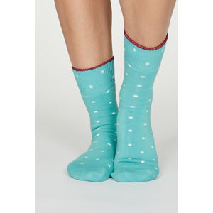 Tyrkysové tečkované ponožky z organické bavlny Walker Socks