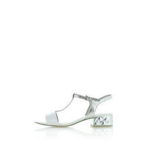 Bílo-stříbrné sandály 2-28209