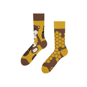 Žluto-hnědé ponožky Honey Bear