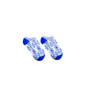 Bílo-modré kotníkové ponožky Folk
