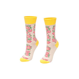 Žluté květované ponožky Žluté Květiny dlouhé