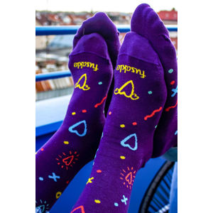 Fialové vzorované ponožky Osmdesátky