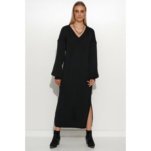 Černé svetrové šaty S120