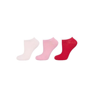 Dámské růžové kotníkové ponožky Color Scale - trojbalení