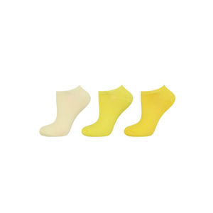 Dámské žluté kotníkové ponožky Color Scale - trojbalení