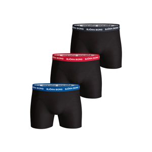 Pánské černé boxerky Noos Contrast Solids Shorts - trojbalení