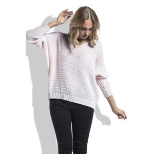 Světle růžový pulovr I226