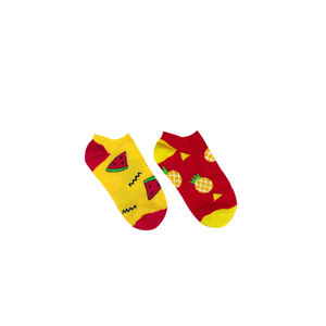 Žluto-červené kotníkové ponožky Melon & Pineapple