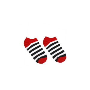 Červeno-černé kotníkové ponožky Sailor