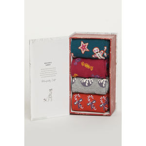 Vícebarevné ponožky v dárkové krabičce Christmas Treats Sock Box - čtyř balení