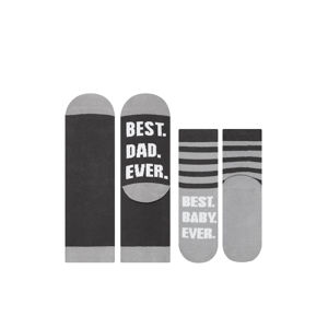 Šedý set pánských a kojeneckých ponožek The Best