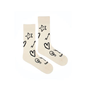 Béžové vzorované ponožky Letná láska