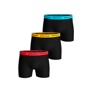 Černé boxerky Neon Solid Essential Shorts - trojbalení