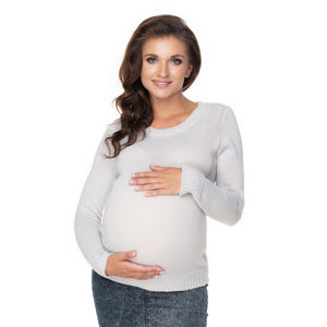 Smetanový těhotenský pulovr 40041