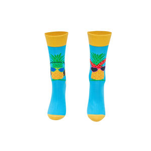 Žluto-modré ponožky Ananás