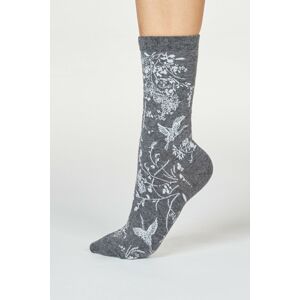 Tmavě šedé vzorované ponožky Fina Gotse Bird Socks