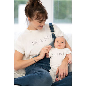 Smetanový set triček pro maminku a miminko Alba Mama & Mini