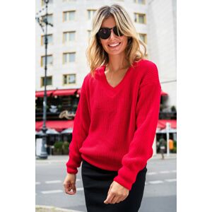 Červený pulovr BK075