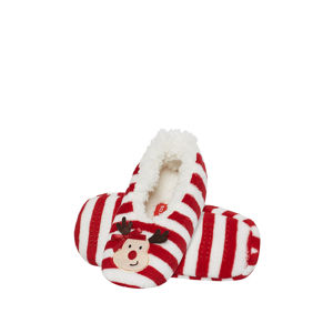 Červeno-bílé pantofle Christmas Reindeer