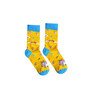Modro-žluté ponožky Unicorn